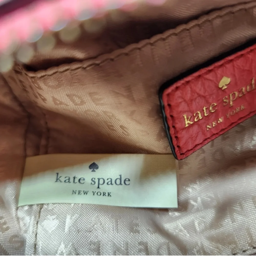 KATE SPADE Perri Lane Bubbles Leather Crossbody Bag $338 Coral Pink